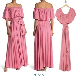 Meghan LA Morning Glory Maxi Dress bubblegum pink Small NWT
